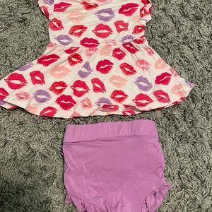 Posh Peanut Lola Peplum Ruffled Bummie Set